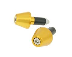 Handlebar vibration dampers / bar ends short 13.5mm - gold-look