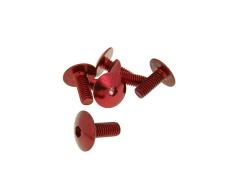 Fairing screws hex socket head - anodized aluminum red - set of 6 pcs - M6x15