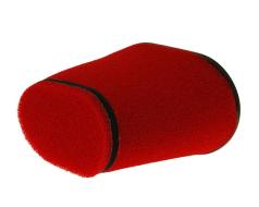 Air filter double layer racing cone shape 28-55mm carb. connection, red
