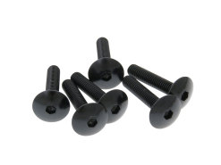 Fairing screws hex socket head - anodized aluminum black - set of 6 pcs - M6x30