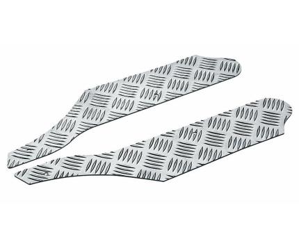 Foot plates Opticparts DF checkered aluminium
