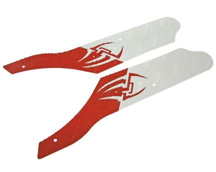 Foot plates Opticparts DF Style 16 white / red aluminium