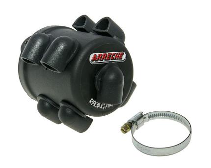 Air filter Arreche Airbox long version 36.5mm 45° carb connection black