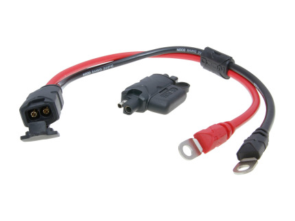 Battery clamp connector cable NOCO w/ eyelet-style terminals and SAE adapter